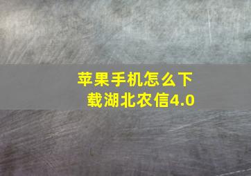 苹果手机怎么下载湖北农信4.0