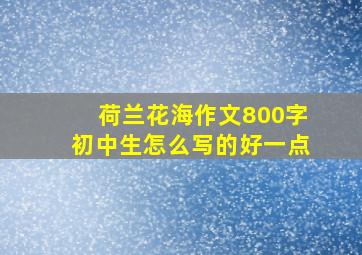 荷兰花海作文800字初中生怎么写的好一点