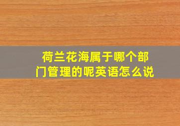 荷兰花海属于哪个部门管理的呢英语怎么说