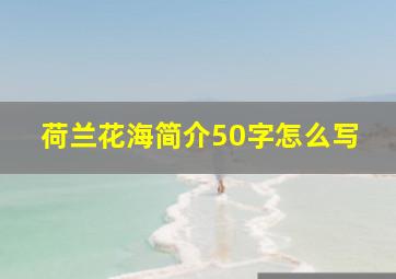 荷兰花海简介50字怎么写