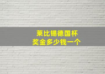 莱比锡德国杯奖金多少钱一个