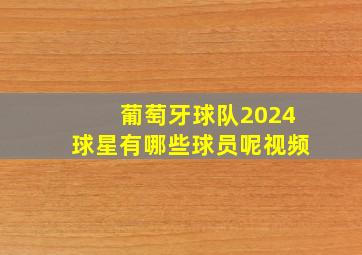 葡萄牙球队2024球星有哪些球员呢视频