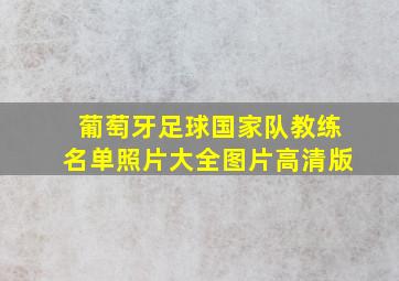 葡萄牙足球国家队教练名单照片大全图片高清版