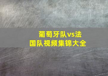 葡萄牙队vs法国队视频集锦大全