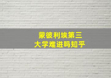 蒙彼利埃第三大学难进吗知乎