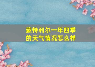 蒙特利尔一年四季的天气情况怎么样