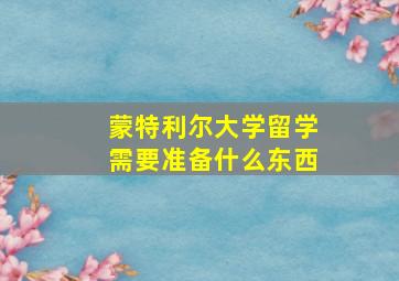 蒙特利尔大学留学需要准备什么东西