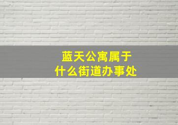 蓝天公寓属于什么街道办事处