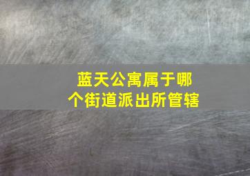 蓝天公寓属于哪个街道派出所管辖