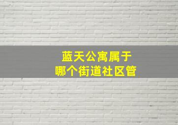 蓝天公寓属于哪个街道社区管