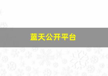 蓝天公开平台