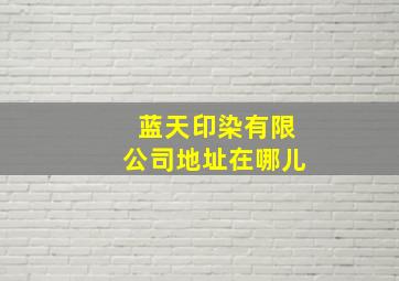 蓝天印染有限公司地址在哪儿