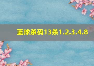 蓝球杀码13杀1.2.3.4.8