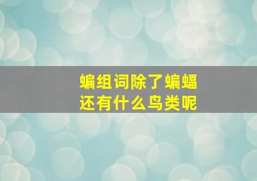 蝙组词除了蝙蝠还有什么鸟类呢