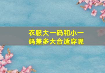 衣服大一码和小一码差多大合适穿呢