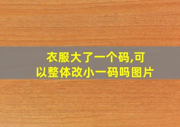 衣服大了一个码,可以整体改小一码吗图片