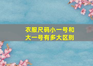 衣服尺码小一号和大一号有多大区别