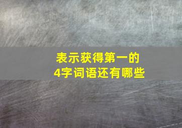 表示获得第一的4字词语还有哪些