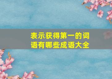 表示获得第一的词语有哪些成语大全