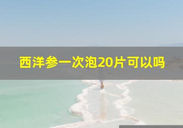 西洋参一次泡20片可以吗