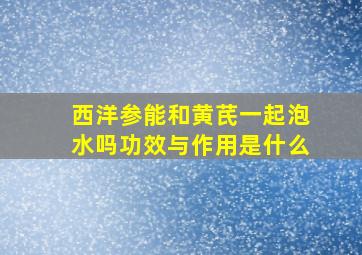 西洋参能和黄芪一起泡水吗功效与作用是什么