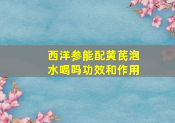 西洋参能配黄芪泡水喝吗功效和作用