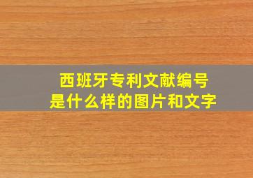 西班牙专利文献编号是什么样的图片和文字