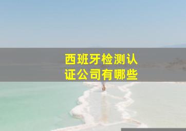 西班牙检测认证公司有哪些