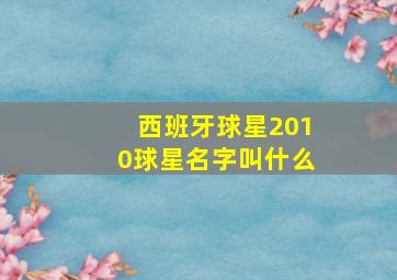 西班牙球星2010球星名字叫什么