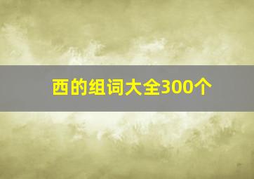 西的组词大全300个