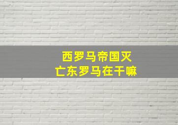 西罗马帝国灭亡东罗马在干嘛