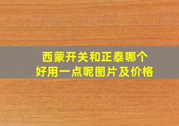 西蒙开关和正泰哪个好用一点呢图片及价格