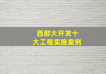 西部大开发十大工程实施案例