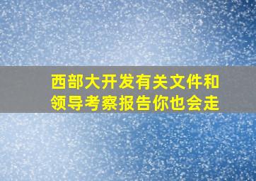 西部大开发有关文件和领导考察报告你也会走