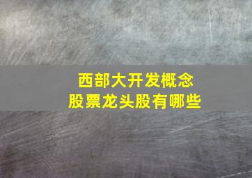 西部大开发概念股票龙头股有哪些