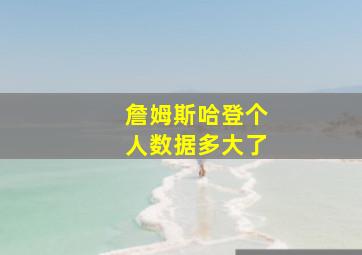 詹姆斯哈登个人数据多大了