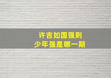 许吉如国强则少年强是哪一期