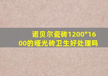 诺贝尔瓷砖1200*1600的哑光砖卫生好处理吗