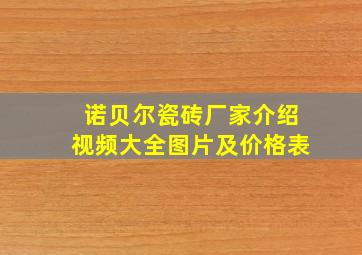 诺贝尔瓷砖厂家介绍视频大全图片及价格表