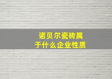 诺贝尔瓷砖属于什么企业性质