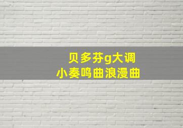 贝多芬g大调小奏鸣曲浪漫曲