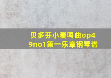 贝多芬小奏鸣曲op49no1第一乐章钢琴谱