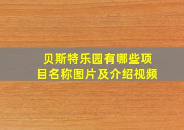 贝斯特乐园有哪些项目名称图片及介绍视频