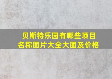 贝斯特乐园有哪些项目名称图片大全大图及价格