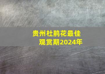 贵州杜鹃花最佳观赏期2024年