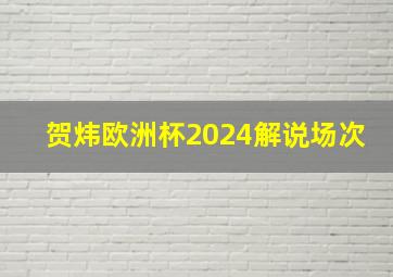 贺炜欧洲杯2024解说场次