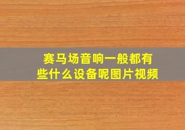 赛马场音响一般都有些什么设备呢图片视频