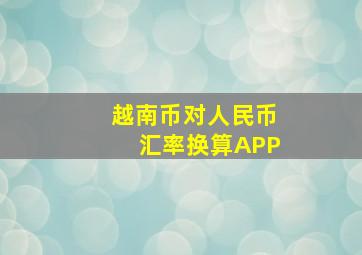 越南币对人民币汇率换算APP