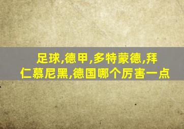 足球,德甲,多特蒙德,拜仁慕尼黑,德国哪个厉害一点