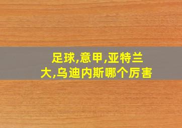 足球,意甲,亚特兰大,乌迪内斯哪个厉害